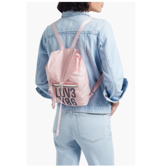 AUTHENTIC RED VALENTINO PRINTED SHELL PINK BACKPACK WITH DUST BAG MADE IN ITALY